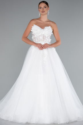Robe de Mariée Grande Taillev Longue Blanc ABG141