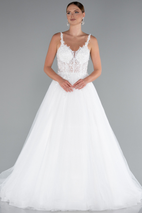 Robe de Mariée Grande Taillev Longue Blanc ABG142