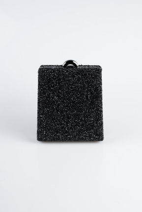 Sac de Soirée Luxe Pierreux Noir KC702