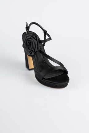 Chaussure de soirée Satin Noir ABS1142