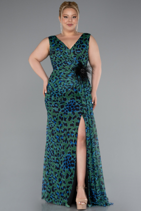 Robe De Soirée Grande Taille Longue Vert ABU5018