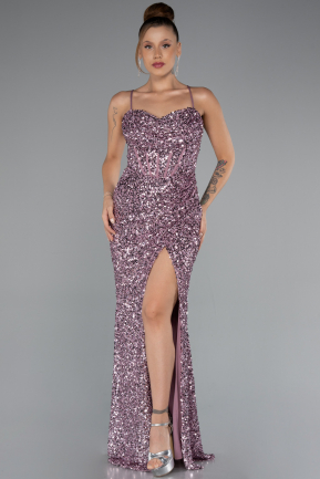 Robe De Soirée Squameuse Longue Poudre ABU4842