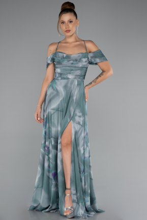 Robe de Soirée Longue Menthe ABU5148