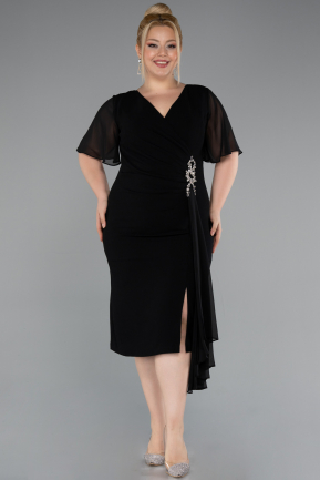 Robe De Invitation Grande Taille Midi Noir ABK2401