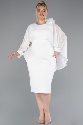 Robe De Fête Grande Taille Midi Blanc ABK2383