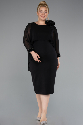 Robe De Fête Grande Taille Midi Noir ABK2383