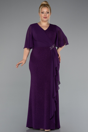 Robe De Soirée Grande Taille Longue Violet Foncé ABU2651