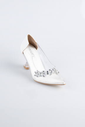 Stiletto Cuir Verni Blanc ABR1055