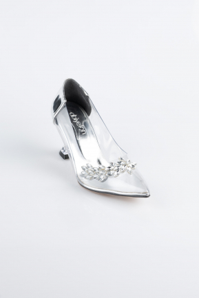Stiletto Cuir Verni Argent ABR1055