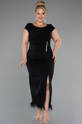 Robe De Fête Grande Taille Midi Noir ABK2340