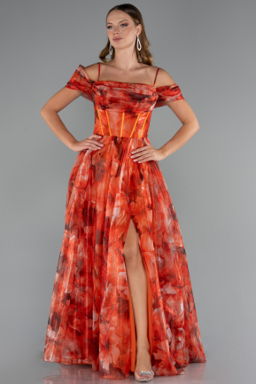 Robe De Soirée Longue Orange ABU5133
