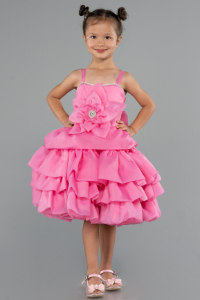 Robe de Soirée Enfants Courte Rose ABK2433
