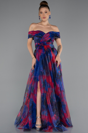 Robe de Soirée Longue Bleu Marine ABU5262