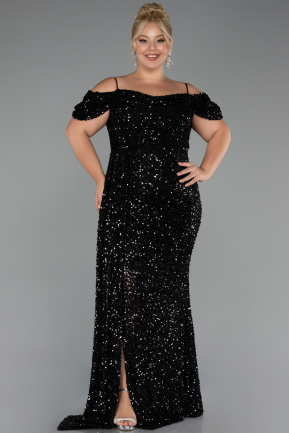 Robe De Soirée Grande Taille Longue Noir ABU5232