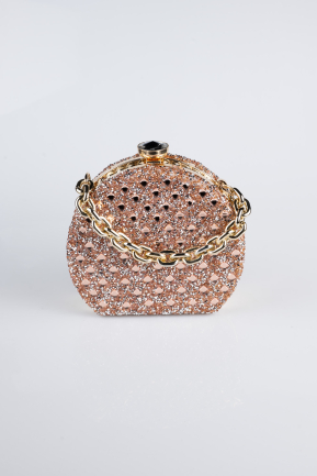 Sac de Soirée Luxe Pierreux Or-Rose séchée SH854
