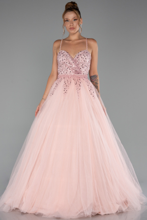 Robe de Soirée Longue Poudre ABU5279
