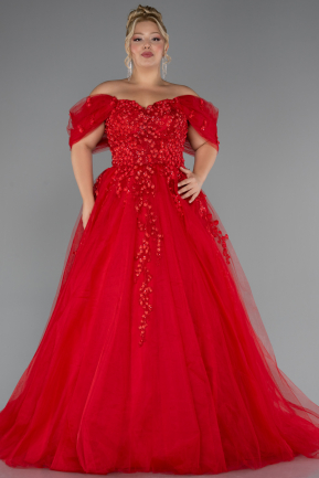 Robes De Soirée Grande Taille Longue Rouge ABU3623