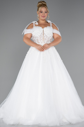 Robe de Mariée Grande Taillev Longue Blanc ABG052