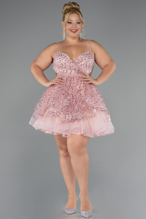 Robe Grande Taille Courte Poudre ABK2436