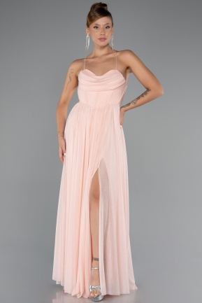Robe De Soirée Longue Poudre ABU4596