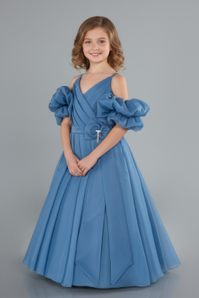 Robe de Soirée Enfants Longue Indigo ABU4827