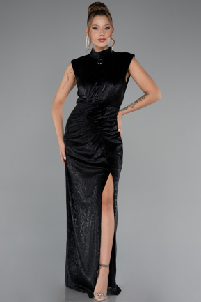 Robe de Soirée Longue Velours Noir ABU5373