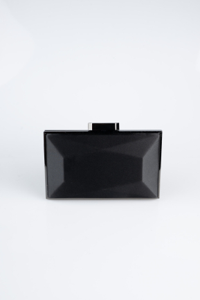 Sac de Soirée Luxe Satin Noir V740