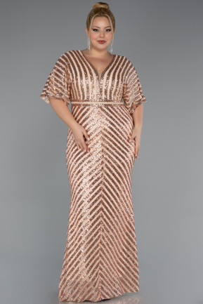 Robe de Soirée Grande Taille Longue Or ABU2309
