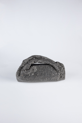 Sac de Soirée Pierreux Platine MN973