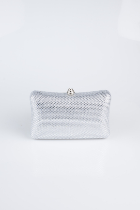 Sac de Soirée Luxe Pierreux Argent MN9730