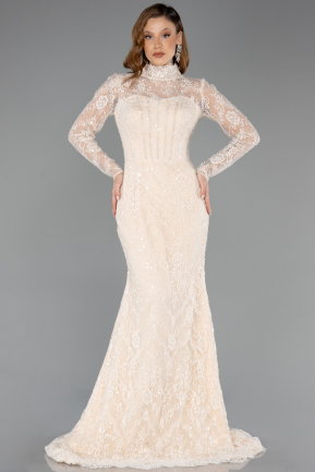 Robes De Soirée Grande Taille Longue Dantelle Or ABU5473