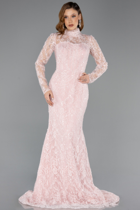 Robes De Soirée Grande Taille Longue Dantelle Poudre ABU5473
