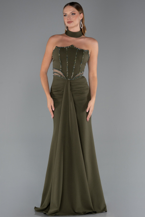 Robe de Soirée Longue Kaki ABU5476