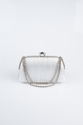 Sac de Soirée Luxe Coupe Au Laser Argent SH860