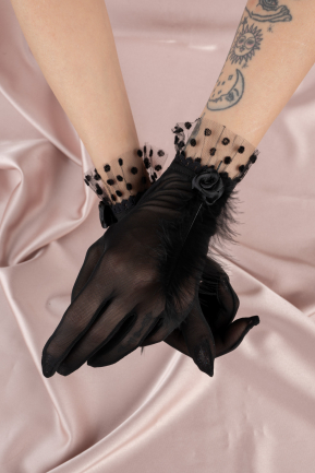 Gants de Mariage Noir SD5003