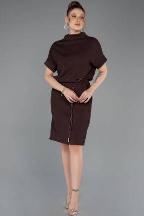 Robe de Cérémonie Midi Brun ABK2494