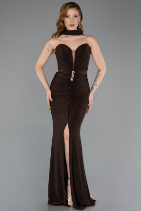 Robe De Soirée Longue Brun ABU5561