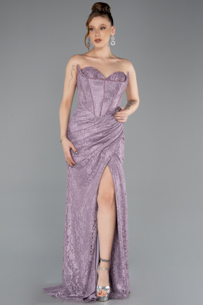 Robe De Soirée Lacé Longue Lavande ABU5642