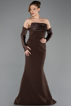 Robe De Soirée Longue Brun ABU4398