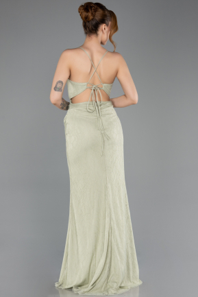 Robe de Soirée Longue Dantelle Menthe ABU5719