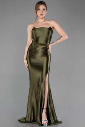 Robe de Soirée Longue Kaki ABU5707