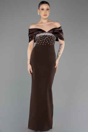 Robe De Soirée Longue Brun ABU5352
