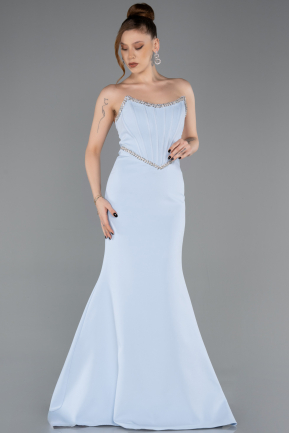 Robe de Soirée Longue Bleu clair ABU5747