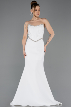 Robe de Soirée Longue Blanc ABU5747