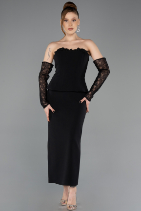 Robe de Cérémonie Midi Noir ABK2539