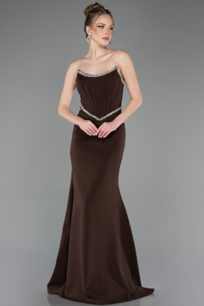 Robe De Soirée Longue Brun ABU5747