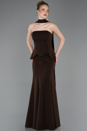 Robe de Soirée Longue Brun ABU5774