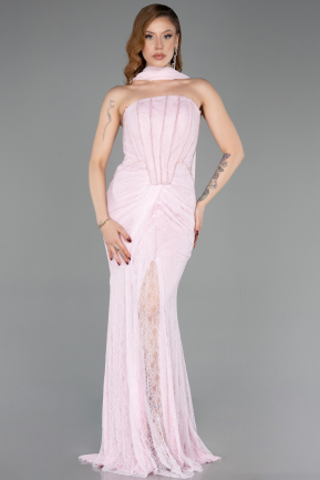 Robe De Soirée Dantelle Longue Poudre ABU5686