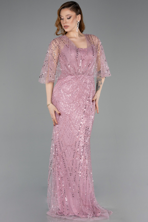 Robe de Soirée Longue Perlé Poudre ABU5798