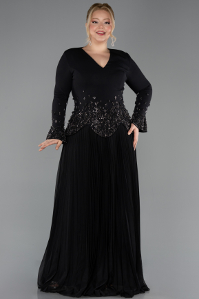Robe de Soirée Grande Taille Longue Noir ABU5848